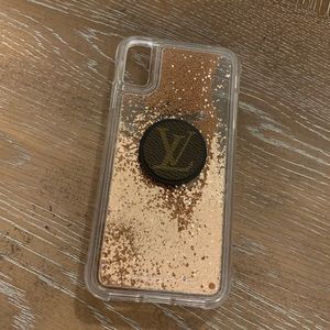 iPhone XS Max Casemate glitter w/ LV pop socket